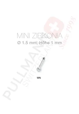 18K Weissgold Nasenstecker mit Zirkonia