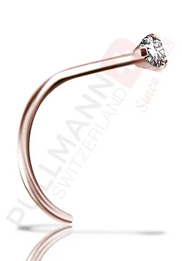 Rosé-Gold PVD Titan Nasenstecker mit Zirkonia